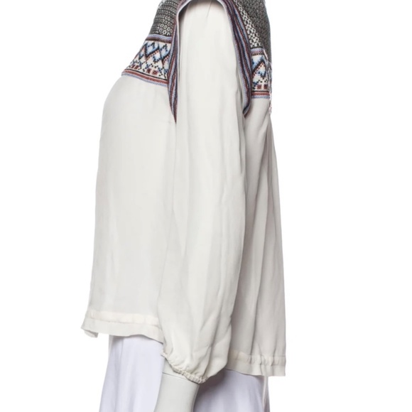 Veronica Beard Silk crewneck embroidered blouse Size M/ 6 - Picture 2 of 3